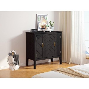 Accent Storage Cabinet with 2 Doors and Shelves Mid Century Modern Sideboard Buffet Cabinet - 1 of 4