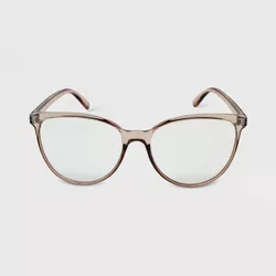 Women's Crystal Oversized Cateye Blue Light Filtering Glasses  - Wild Fable™ Brown
