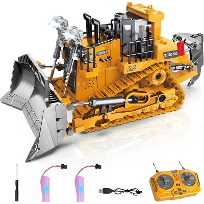 Remote Control Construction Truck with Light Sound 9 Channel Metal Bed for Kids 3+