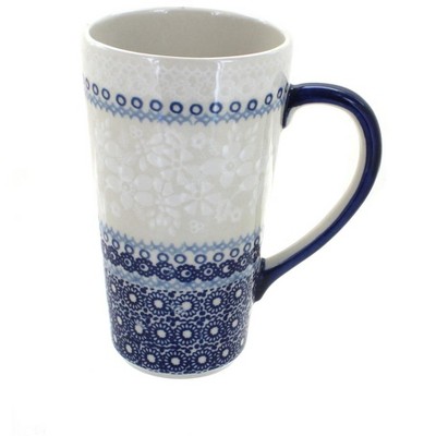 Blue Rose Polish Pottery Victoria Large Coffee Mug