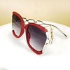 Anna-Kaci Oversized Square Sunglasses with Cutout Chain Link Arms and Glamorous Metal Trim - 2 of 2