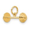 Black Bow Jewelry 14k Yellow Gold Small 3D Barbell Charm - 4 of 4
