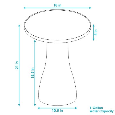 Seafoam Glazed Ceramic Hand-Painted Outdoor Bird Bath Stand