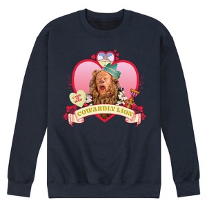 Men's - Wizard of Oz - Heart Cowardly Lion Graphic Fleece Sweatshirt - 1 of 4
