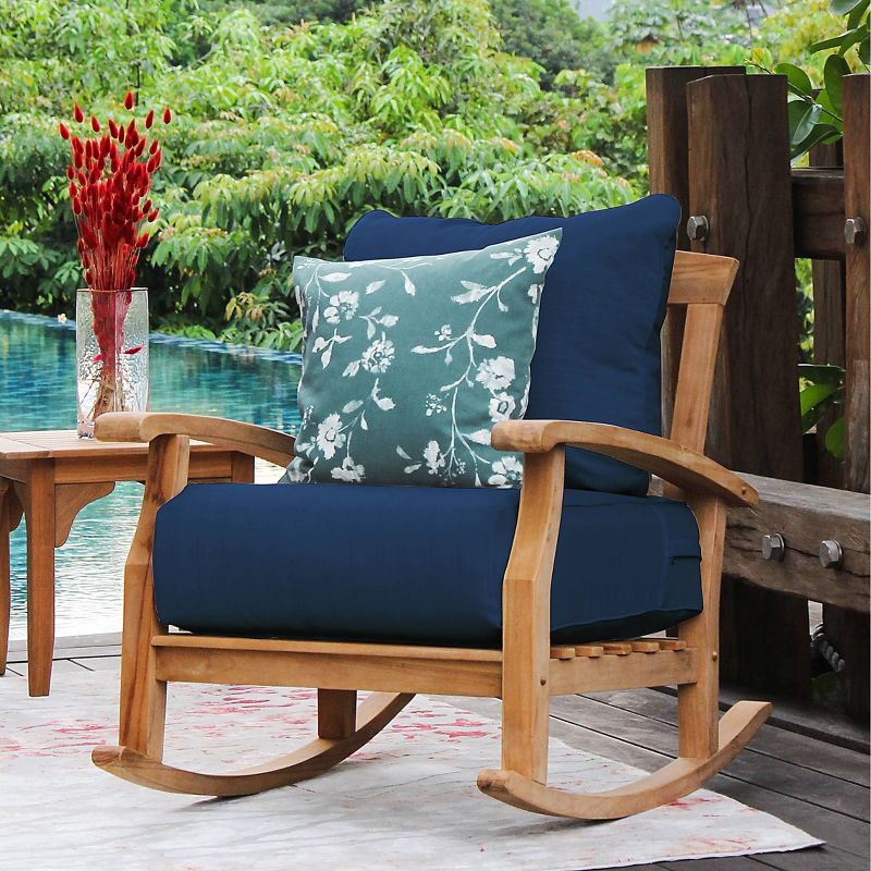 Caterina Teak Patio Rocking Chair with Cushion - Cambridge Casual, 3 of 11