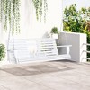 Resenkos 3-Seater Outdoor Swing Bench, Folding Coffee Table, Cup Holders, Chains, 440lb Capacity, White - 3 of 4