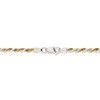 Black Bow Jewelry 2.5mm Sterling Silver & 10k Yellow Gold Plated D/C Rope Chain Necklace - 4 of 4