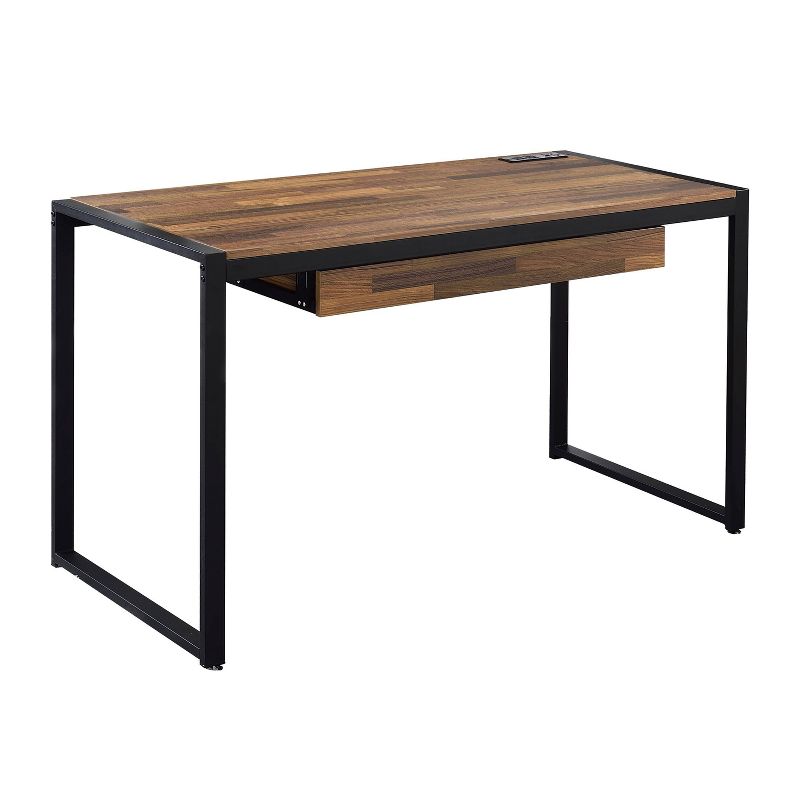 Eriboll Writing Desk with 1 Drawer and USB Plug Sand Black/Natural Tone - HOMES: Inside + Out, 4 of 9