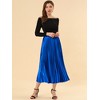 INSPIRE CHIC Women's Party Elastic Waist Metallic Shiny Accordion Pleated Midi Skirt - 3 of 4