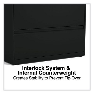 Black Steel 3-Drawer Lockable Lateral File Cabinet