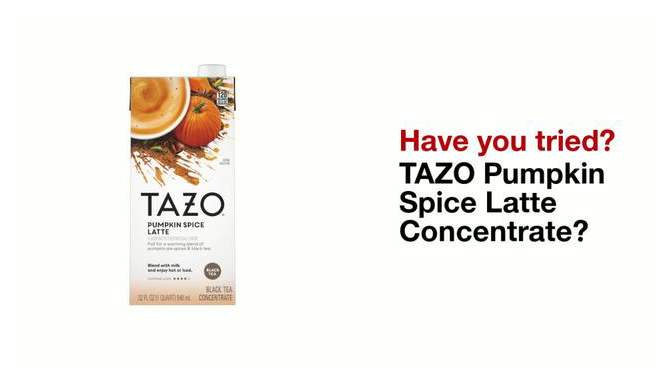 Tazo Chai Pumpkin Spice Latte Tea Concentrate - 32 fl oz, 2 of 9, play video