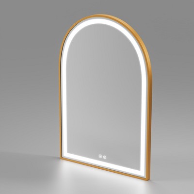 Dovelina Arched Bathroom Vanity Mirror LED Mirror with Defog