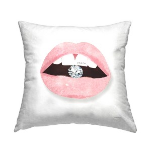 Stupell Industries Shine On Motivational Phrase Pink Lips Diamond Bite - 1 of 3
