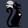Juniors Womens Lost Gods Halloween Full Moon Black Cat Heart Racerback Tank Top - 2 of 4
