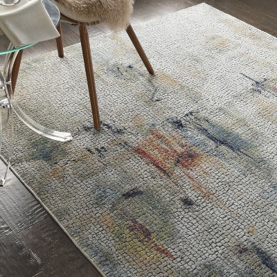 Handmade Multicolor Abstract Round Synthetic Area Rug
