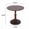 Lyngins Round Side Table, Small Table with Wooden Ball Legs, End Table for Living Room, Modern Accent Nightstand, Water-Resistant Finish - 3 of 4