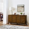 CAVINAS Modern Solid Wood Sideboard Cabinet with Geometric Pattern & Adjustable Shelves,Buffet Cabinet with Storage for Kitchen,Dining Room - 2 of 4
