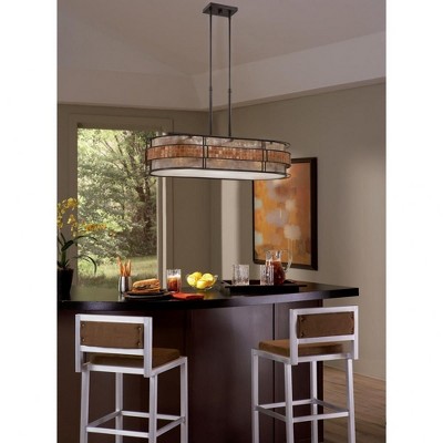 Renaissance Copper Drum Pendant Light with Mosaic Tile Shade