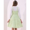 INSPIRE CHIC Women's Sleeveless Square Neck Plaid A-Line Pinafore Overall Tweed Dresses - 3 of 4