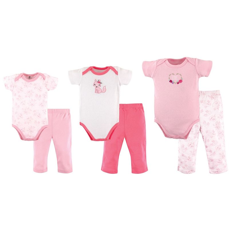 Hudson Baby Infant Girl Layette Boxed Giftset, Fox, Pink, 0-9 Months, 1 of 4