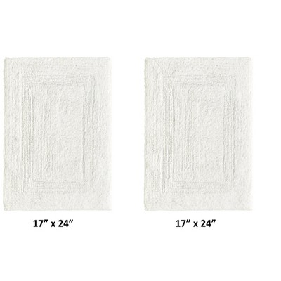Ivory Soft Plush Cotton 2-Piece Reversible Bathroom Rug Set