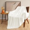 Itopfox Off White Throw Blanket for Couch - 300GSM Soft Cozy Blankets, Cute Small Lightweight Fleece Throws, Birthday Gifts, Home Dorm Decor - 3 of 4