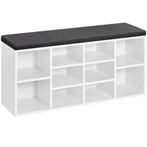 Shoe Storage Bench Cubby Organizer for Entryway - 20 Shoe Bench