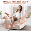 TIRAMISUBEST Manual Rocker Recliner Chair - Compact Glider for Nursery, Living Room & Bedroom, Wide Armrests, Gray Fabric - 3 of 4