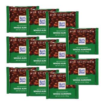 Ritter Sport Milk Chocolate with Whole Almonds Bar - Case of 11/3.5 oz