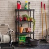 4 - Shelf Duty Plastic Storage Shelves 200lb Capacity 48inch H 24inch W 12inch D Medium Modular Black Storage Organizer - 2 of 4