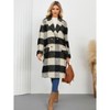 Coolmee Women's Plaid Jacket Long Corduroy Casual Lapel Button Down Flannel Trench Coats - 2 of 4