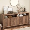 3-Tier Fluted Storage Cabinet - Adjustable Modern Organizer with Gold Handle, Waterproof Design for Kitchen, Entryway, Dining Room, and Home Office - 4 of 4