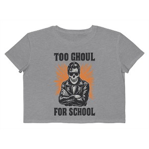 Rerun Island Women Too Ghoul For School Jacket Short Sleeve Graphic Cotton Cropped Loose T-shirt - 1 of 4