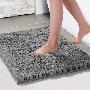 Deconovo Plush Chenille Bath Rug Non-Slip, Washable Comfort Mat - 1 of 4
