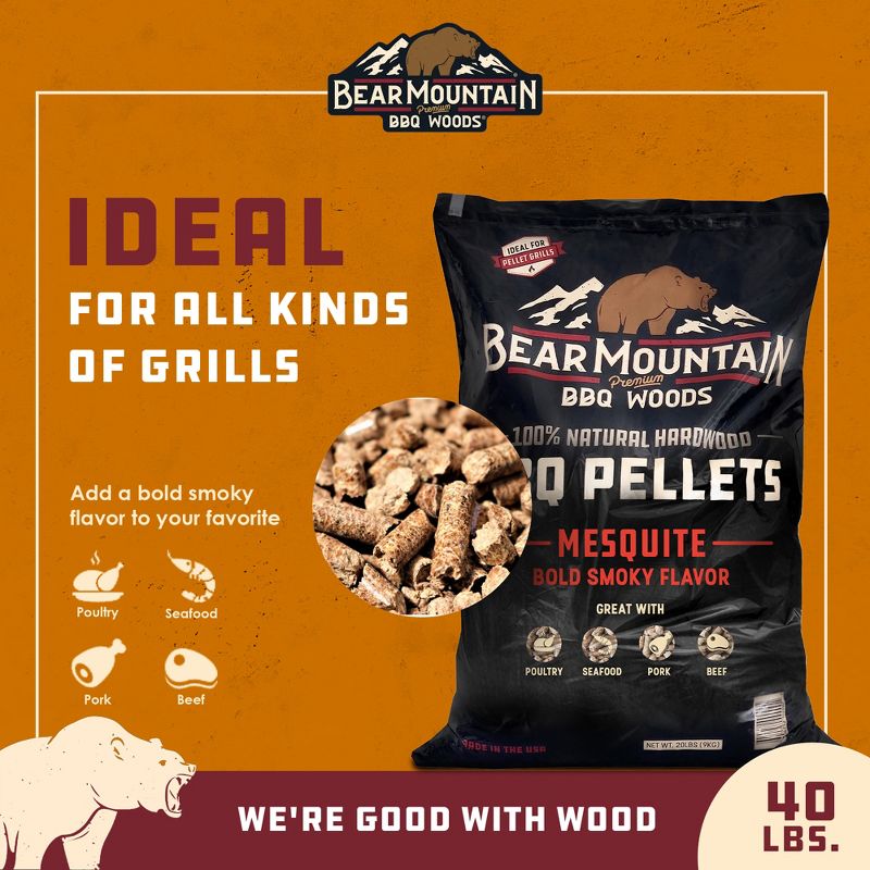 Bear Mountain BBQ Premium All Natural Smoker Wood Chip Pellets For Outdoor Gas, Charcoal, and Electric Grills, 3 of 7