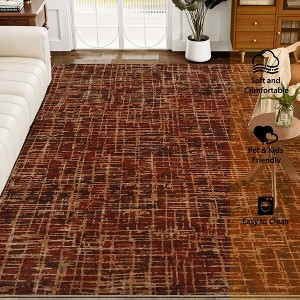 COZONY Abstract Area Rug, Machine Washable Low Pile Carpet with Non-Slip Backing for Living Room, Bedroom, Office - 1 of 4