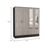 Depot E-Shop 160 Armoire, Double Door Cabinet , Two Mirrors, Metal Hardware, Two Drawers, Rod, Six Shelves - 4 of 4