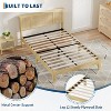 Full Bed Frame with Natural Rattan Headboard and 4 Drawers,Sturdy Wooden Slats - 4 of 4