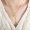 Clotth 17.71" Shell Necklace with Cartoon Bear Pattern and Tassel - Natural Seashell Pendant, Minimalist Beach Jewelry for Women - 4 of 4