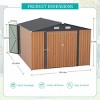 9×11 FT Metal Storage Shed with 3 Lockable Doors and 4 Vents, Outdoor Utility Garden Tool Shed, Steel Waterproof Backyard Storage Shed-Coolbibila - 4 of 4