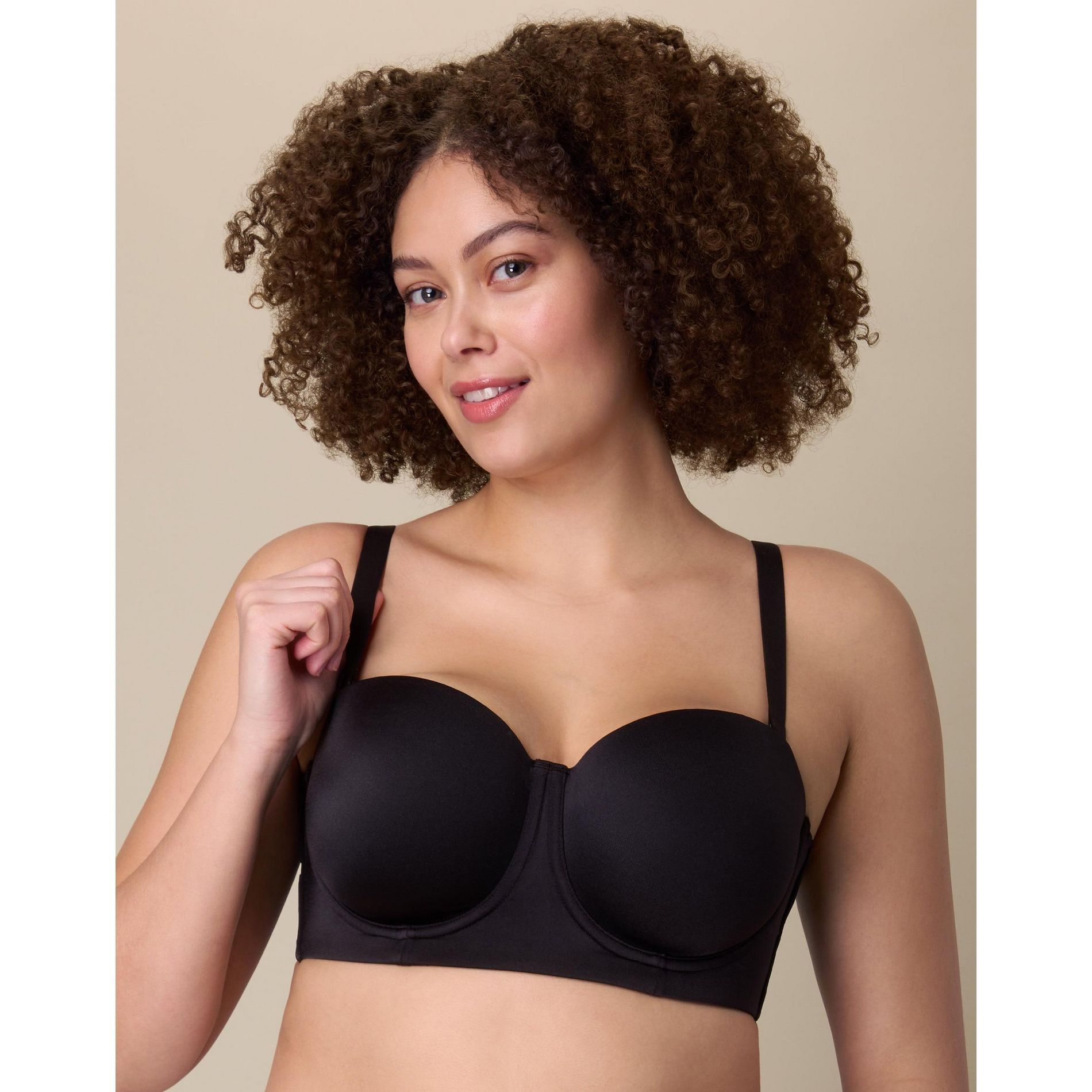 Playtex Full-Coverage Strapless Bra with Convertible Straps, Moisture-Wicking  Dressed In Black 44DDD Women's