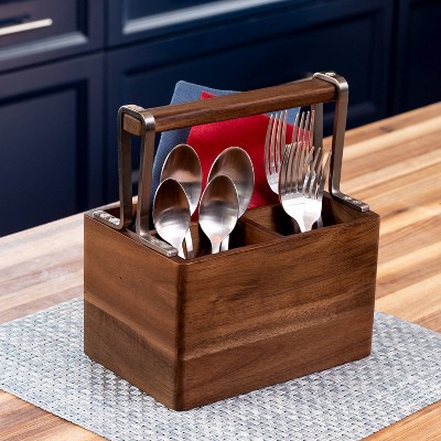 Honey-Can-Do Acacia Cutlery Caddy