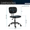 ALEXOUN Swivel Task and Office Chair,with Wheels and Low-Padded Back & Adjustable Height,for Home Office Vanity Room,Back - 3 of 4