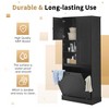 MAYEERTY Tall Storage Cabinet Adjustable Shelves Flip-Out Basket MDF Aluminum Handles - 4 of 4