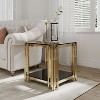 NicBex Modern 20.1" Square Coffee Table with Double Layer and Glass Top for Living Room and Office - 2 of 4