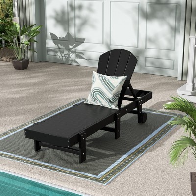 WestinTrends Malibu Adirondack Poly Reclining Chaise Lounge With Wheels