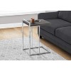 Monarch Specialties Accent Table C-Shaped End Side Snack Living Room Bedroom Metal Laminate Grey Chrome Contemporary Modern - 2 of 4