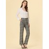 INSPIRE CHIC Women's Plaid Elastic Waist Casual Work Office Long Pants - 3 of 4