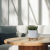 VisioGear Textured Planter with Wooden Stand, Plant Pots for Living Room, Bedroom, White, 8"*8"*10" - 2 of 4