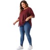 Agnes Orinda Women's Plus Size Lace Crochet Hollow out Crew Neck Short Sleeve Side Split Casual Blouses - 3 of 4